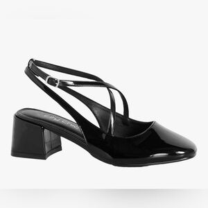 NWT-City Chic Black Patent Strappy Heels